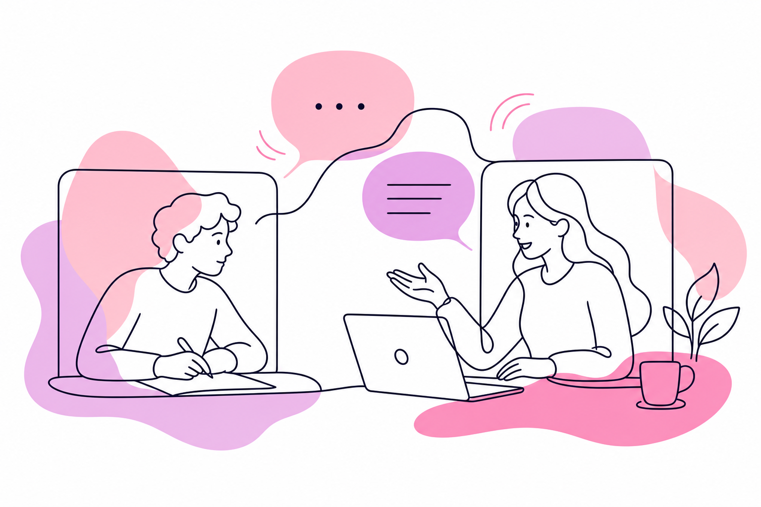 Student and tutor in a video session